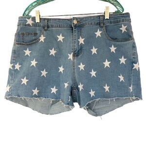 Women’s denim cut offs with stars size XXL
